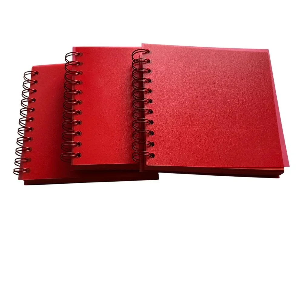 Vintage Ordning & Reda Red Spiral Notebook Set of 3, Scandinavian Design NOS